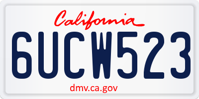 CA license plate 6UCW523