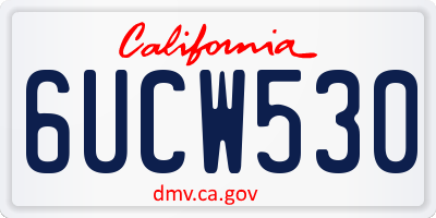 CA license plate 6UCW530