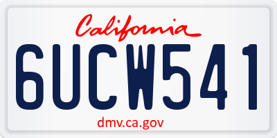 CA license plate 6UCW541