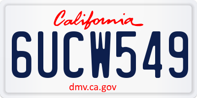 CA license plate 6UCW549