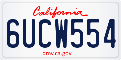 CA license plate 6UCW554