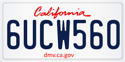 CA license plate 6UCW560