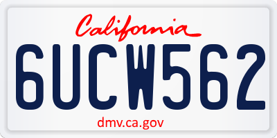CA license plate 6UCW562