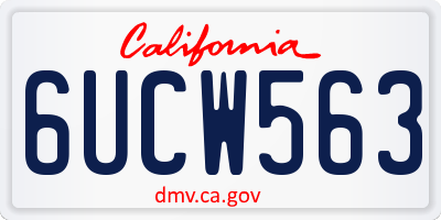CA license plate 6UCW563