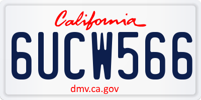 CA license plate 6UCW566