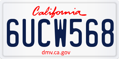 CA license plate 6UCW568