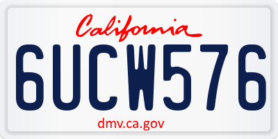 CA license plate 6UCW576