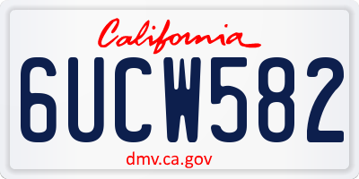 CA license plate 6UCW582