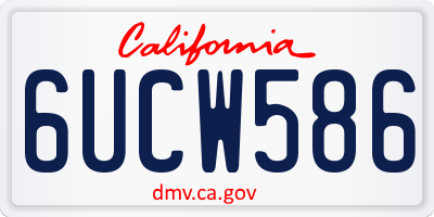 CA license plate 6UCW586