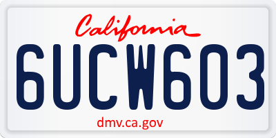 CA license plate 6UCW603