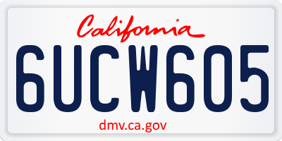 CA license plate 6UCW605