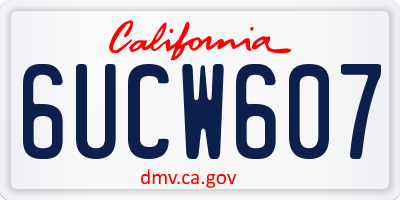 CA license plate 6UCW607