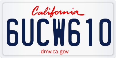CA license plate 6UCW610