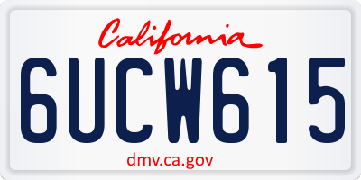 CA license plate 6UCW615