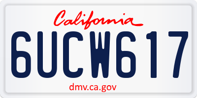 CA license plate 6UCW617