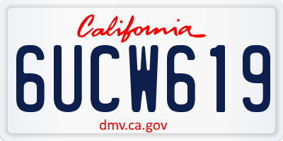 CA license plate 6UCW619
