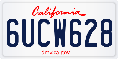 CA license plate 6UCW628