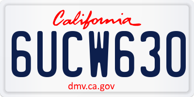 CA license plate 6UCW630