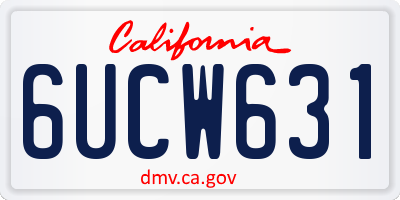 CA license plate 6UCW631