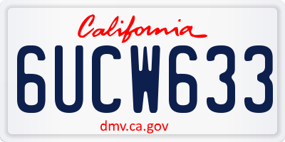CA license plate 6UCW633