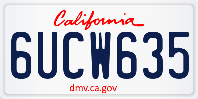 CA license plate 6UCW635