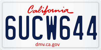 CA license plate 6UCW644