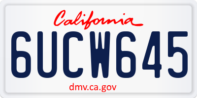 CA license plate 6UCW645