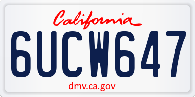 CA license plate 6UCW647