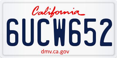 CA license plate 6UCW652