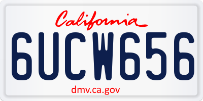 CA license plate 6UCW656
