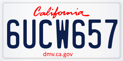 CA license plate 6UCW657