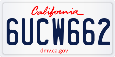 CA license plate 6UCW662