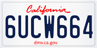 CA license plate 6UCW664