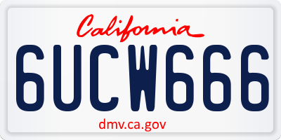 CA license plate 6UCW666