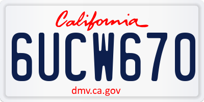 CA license plate 6UCW670