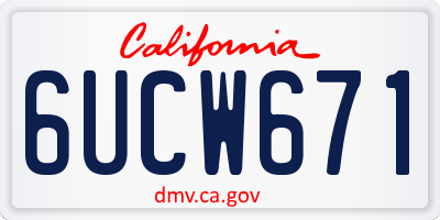 CA license plate 6UCW671