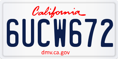 CA license plate 6UCW672