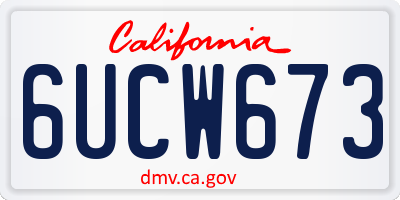 CA license plate 6UCW673