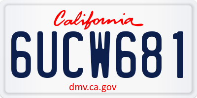 CA license plate 6UCW681