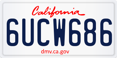 CA license plate 6UCW686