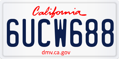 CA license plate 6UCW688