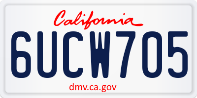 CA license plate 6UCW705