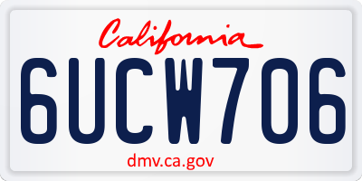 CA license plate 6UCW706