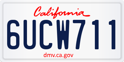 CA license plate 6UCW711