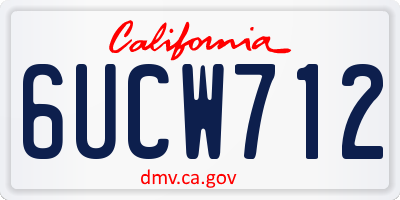 CA license plate 6UCW712