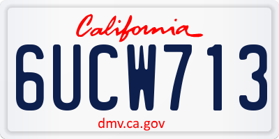 CA license plate 6UCW713