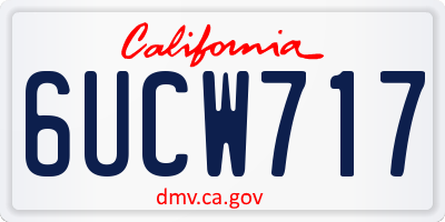 CA license plate 6UCW717