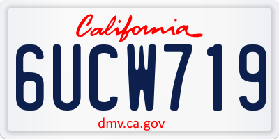 CA license plate 6UCW719