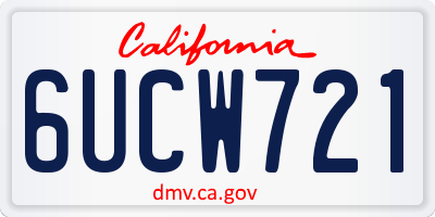 CA license plate 6UCW721