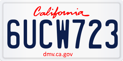 CA license plate 6UCW723